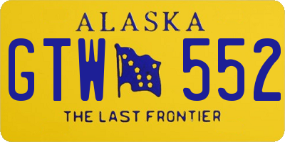 AK license plate GTW552