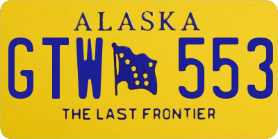 AK license plate GTW553