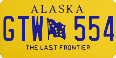 AK license plate GTW554