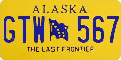 AK license plate GTW567