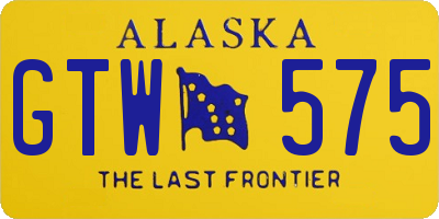 AK license plate GTW575