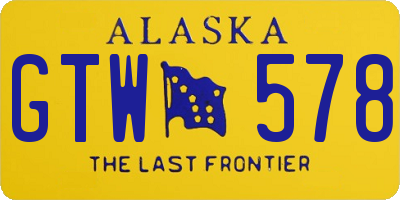 AK license plate GTW578