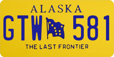 AK license plate GTW581