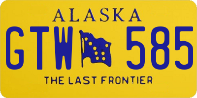 AK license plate GTW585