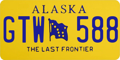 AK license plate GTW588