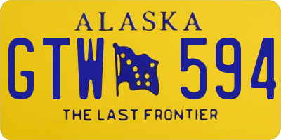 AK license plate GTW594