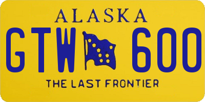 AK license plate GTW600