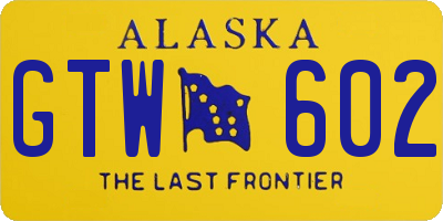 AK license plate GTW602