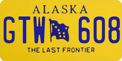 AK license plate GTW608