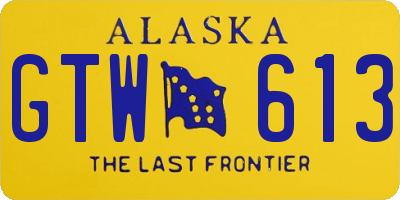 AK license plate GTW613