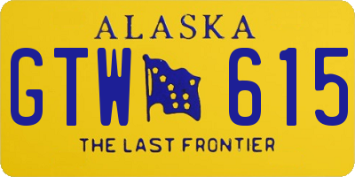 AK license plate GTW615