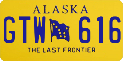 AK license plate GTW616