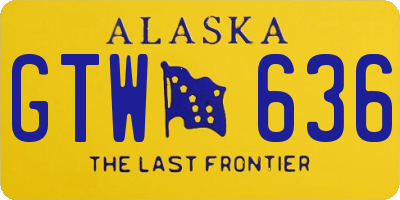 AK license plate GTW636