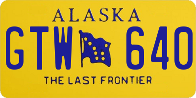 AK license plate GTW640