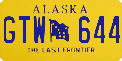 AK license plate GTW644