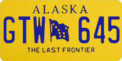 AK license plate GTW645