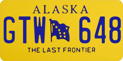 AK license plate GTW648