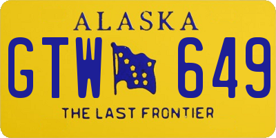 AK license plate GTW649