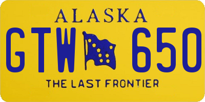 AK license plate GTW650