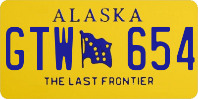 AK license plate GTW654