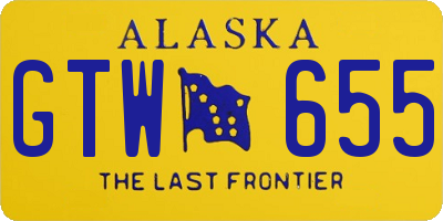 AK license plate GTW655