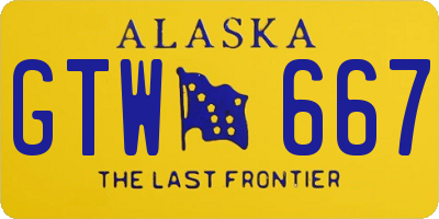 AK license plate GTW667