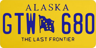 AK license plate GTW680