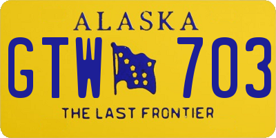 AK license plate GTW703