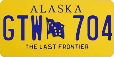 AK license plate GTW704