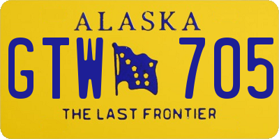 AK license plate GTW705