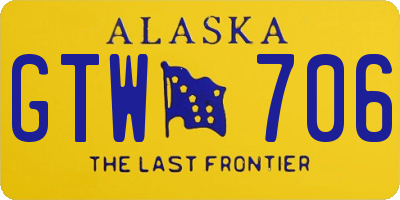 AK license plate GTW706