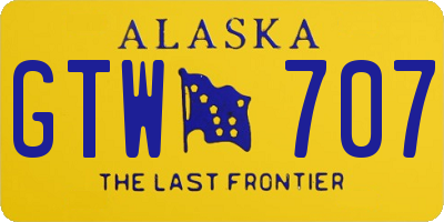 AK license plate GTW707