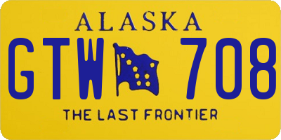AK license plate GTW708