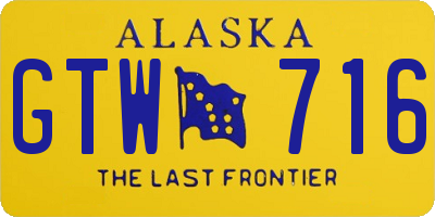 AK license plate GTW716