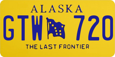 AK license plate GTW720