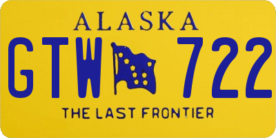 AK license plate GTW722