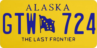 AK license plate GTW724