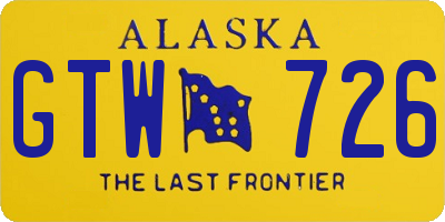 AK license plate GTW726