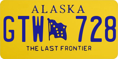 AK license plate GTW728