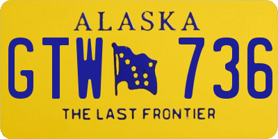 AK license plate GTW736