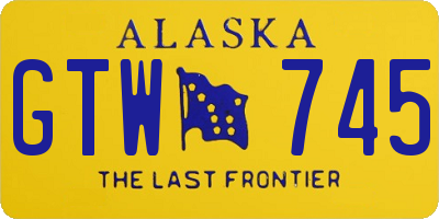AK license plate GTW745