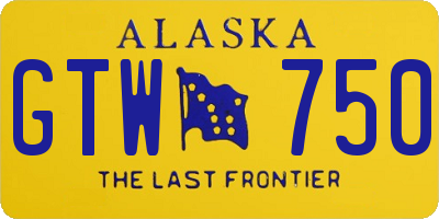 AK license plate GTW750
