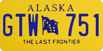AK license plate GTW751