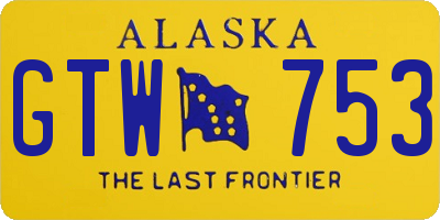 AK license plate GTW753