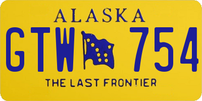 AK license plate GTW754