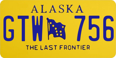 AK license plate GTW756