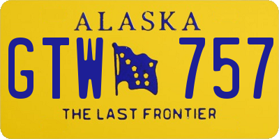 AK license plate GTW757