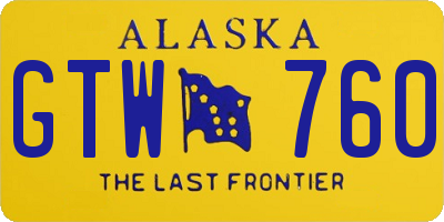 AK license plate GTW760