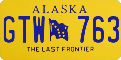 AK license plate GTW763