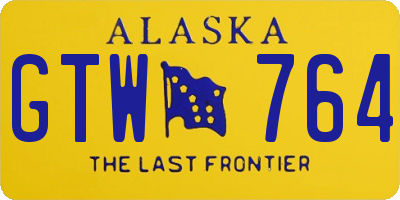 AK license plate GTW764